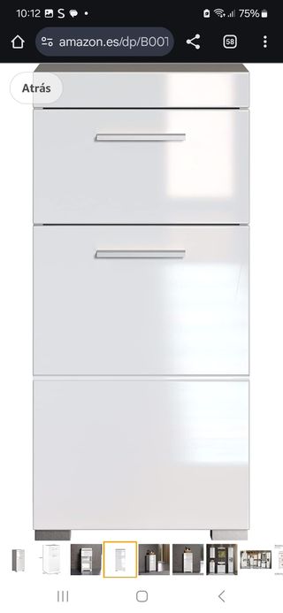 Armario baño blanco Trendteam 37x79x31cm