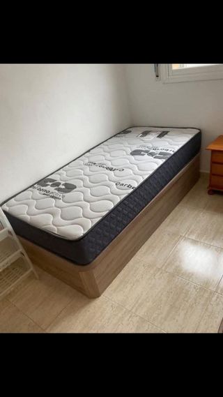 Cama madera - individual y doble colchones y mas