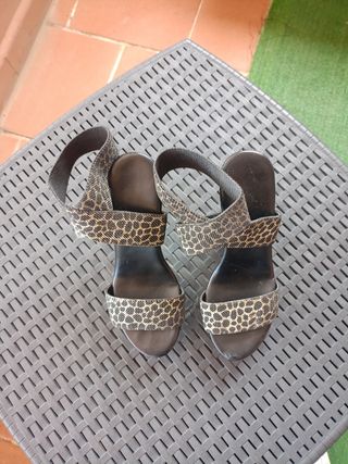 Sandali tacco donna 36 leopardati