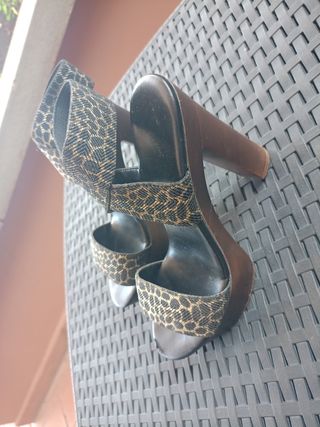 Sandali tacco donna 36 leopardati