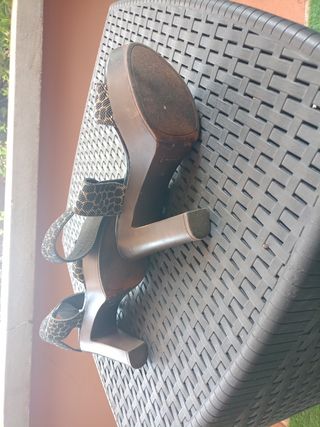 Sandali tacco donna 36 leopardati