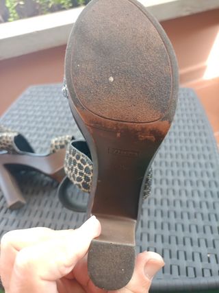 Sandali tacco donna 36 leopardati