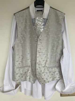 Chaleco Caramelo beige plata - Corbata