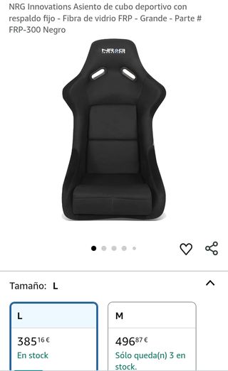 Asiento deportivo NRG FRP-300 Negro