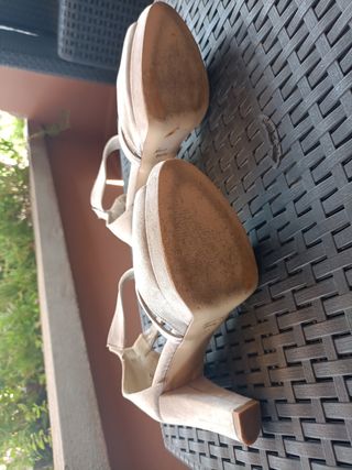 Sandali beige donna 38 - tacco medio