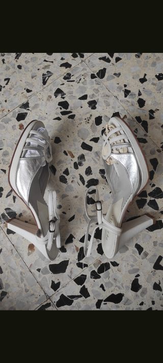 Sandalias Perugia Plata-Blanco T37