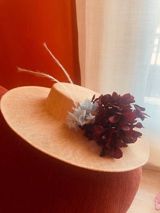 Tocado Boda - Beige y Morado