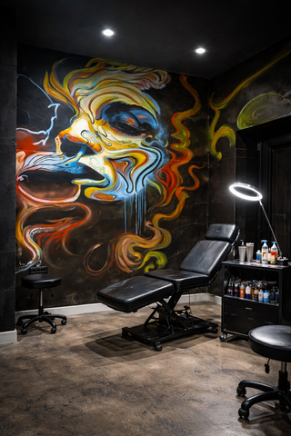 pinto MURAL Graffiti en cierres persianas rótulo