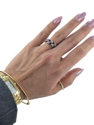 Anillo Art Decó rubíes brillantes oro