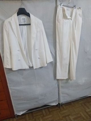 Traje  blanco mujer - Blazer y pantalón