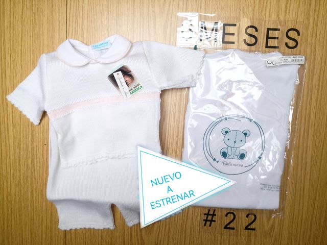 CONJUNTO m/c NUEVO NIÑA PERLÉ T 6M Y DOS BODYS