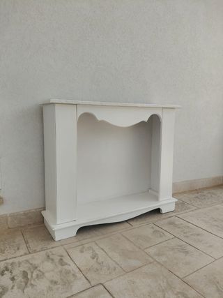 Camino finto shabby chic bianco realizzato a mano