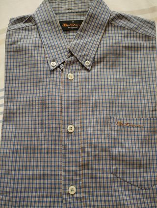 Camisa Ben Sherman cuadros azul beige