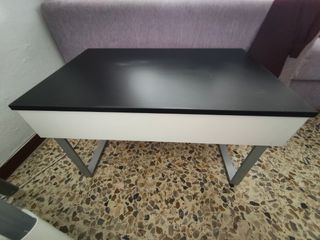 Mesa centro elevable blanco-negro