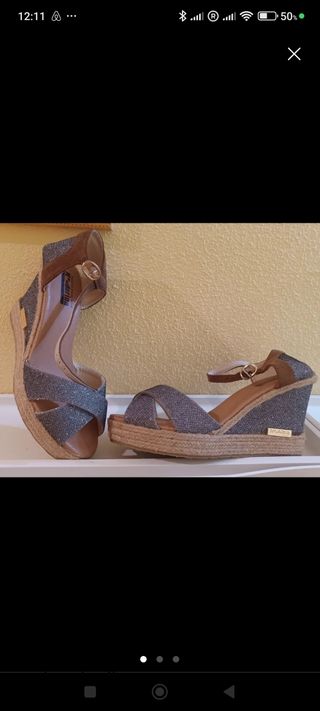 Sandalias Mandarina Plata número 39