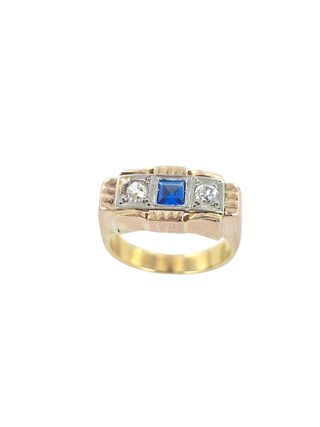 Anillo vintage oro 18k brillantes.