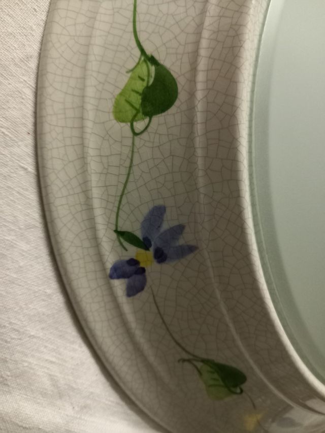 Plafoniera ceramica fiori | Vetro satinato