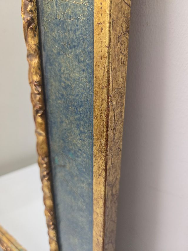 Espejo verde y dorado