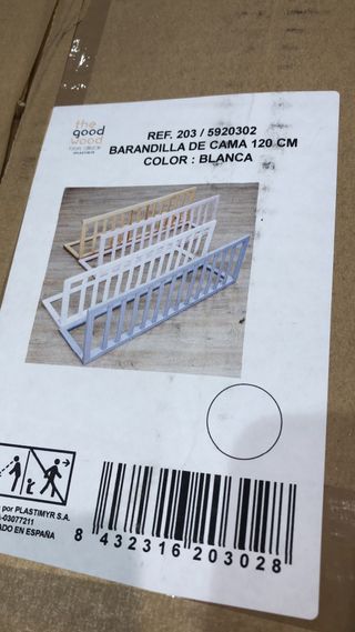 Barandilla cama 120cm Blanca