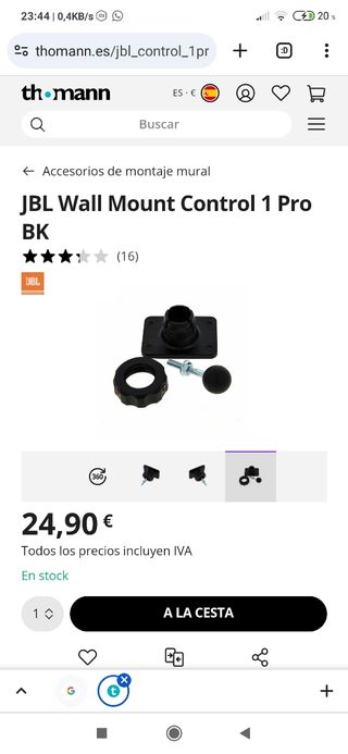 Enganche ALTAVOCES pared techo 