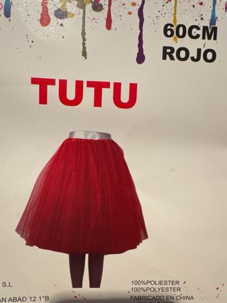Tutú rojo para niña 60cm - HF KING