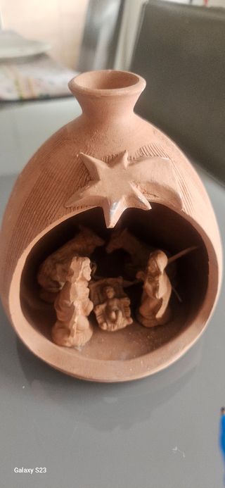 Presepe terracotta | vaso con presepe all'interno.