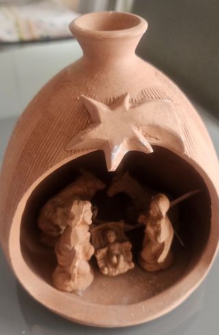 Presepe terracotta | vaso con presepe all'interno.