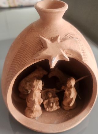 Presepe terracotta | vaso con presepe all'interno.