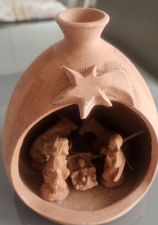 Presepe terracotta | vaso con presepe all'interno.
