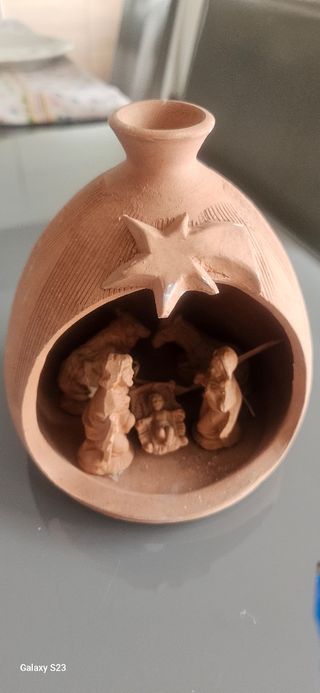 Presepe terracotta | vaso con presepe all'interno.