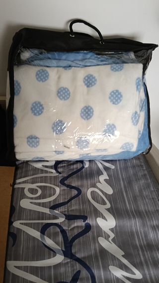 Sábanas Polar 90cm - Azul y Blanco