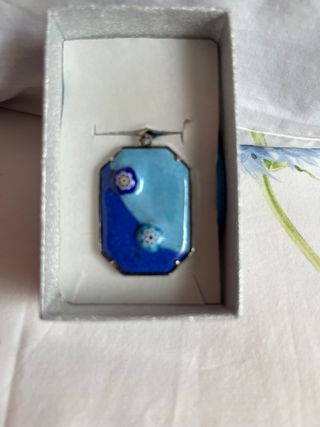 Colgante azul plata mujer