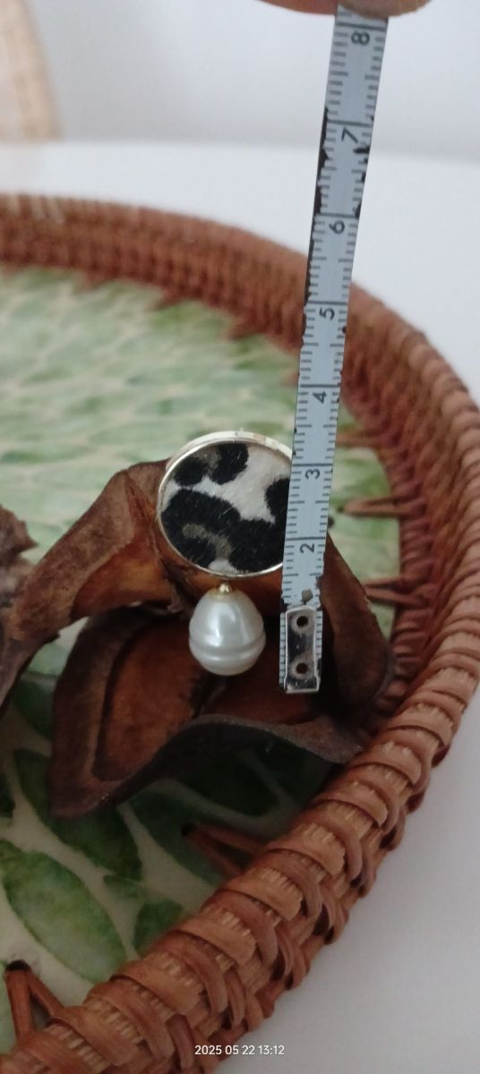 Pendientes leopardo & perla