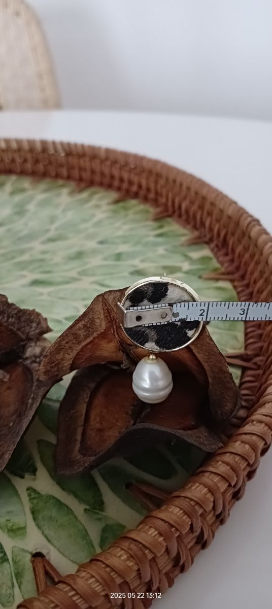 Pendientes leopardo & perla