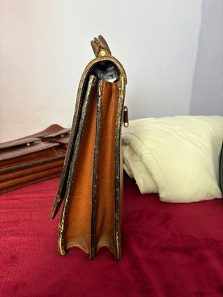 Cartera Cuero Marrón Vintage