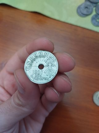 Moneda 25 céntimos España 1937