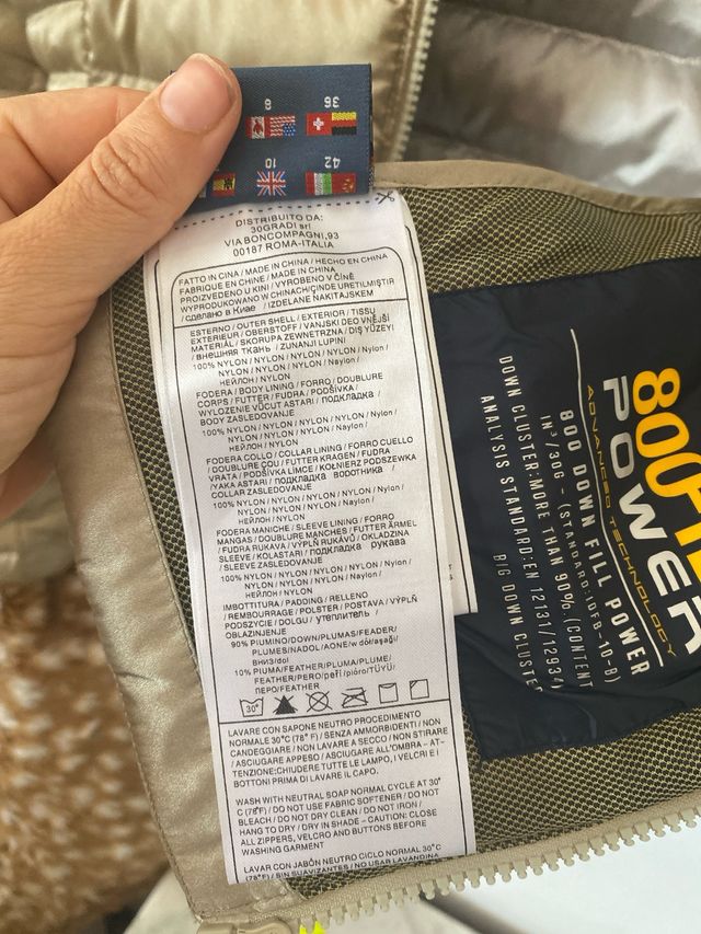 Chaquetón plumas 800 cuins dorado mujer talla 38