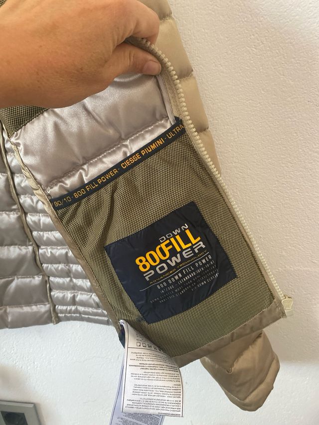 Chaquetón plumas 800 cuins dorado mujer talla 38