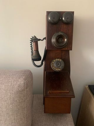 Teléfono pared vintage madera