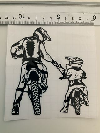 Vinilo moto padre e hijo