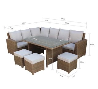 Sofá rinconera jardín - ratán