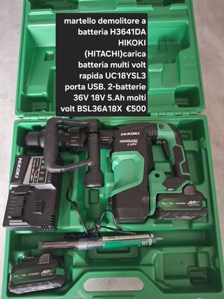Hikoki H3641DA - Martello demolitore a batteria 