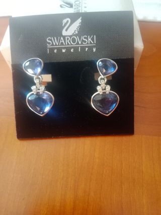 Pendientes Swarovski corazón - Púrpura