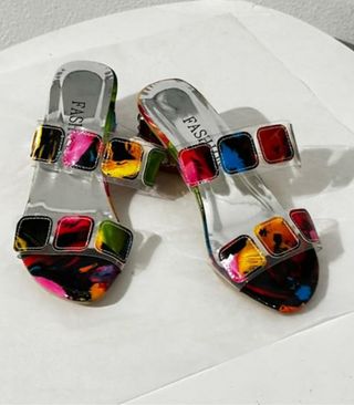 Sandalias tacon multicolor