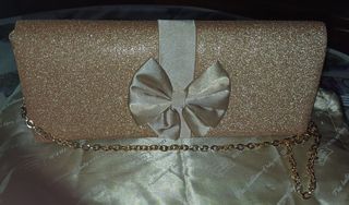 Zapatos y bolso Priska dorados, talla 41