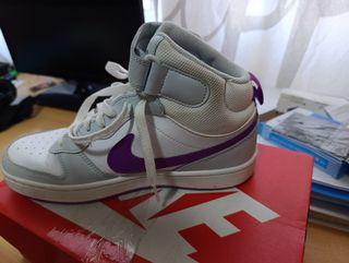 Zapatillas Nike Court Borough - Gris y Morado