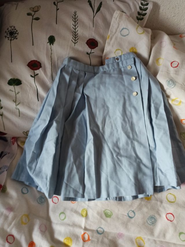 Gonna plissettata blu per bambina