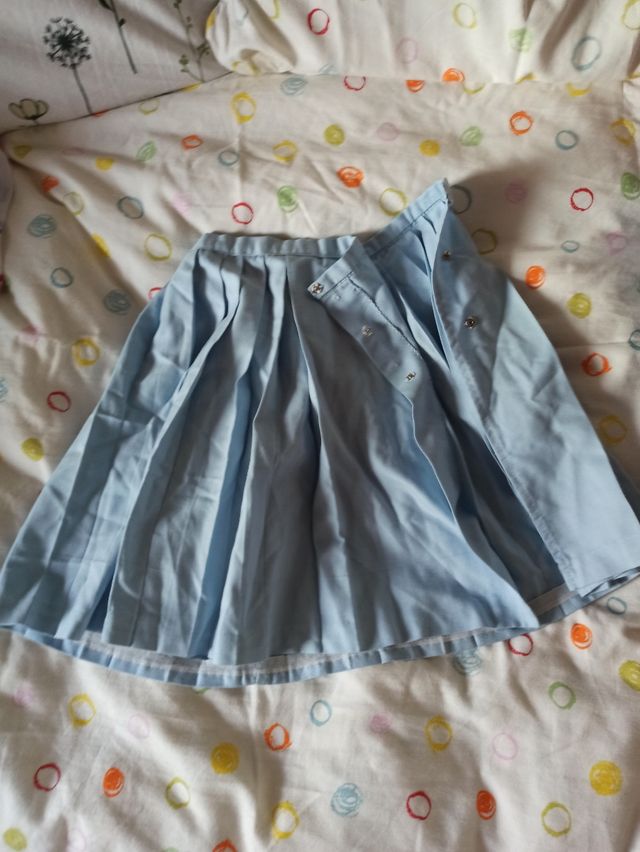 Gonna plissettata blu per bambina