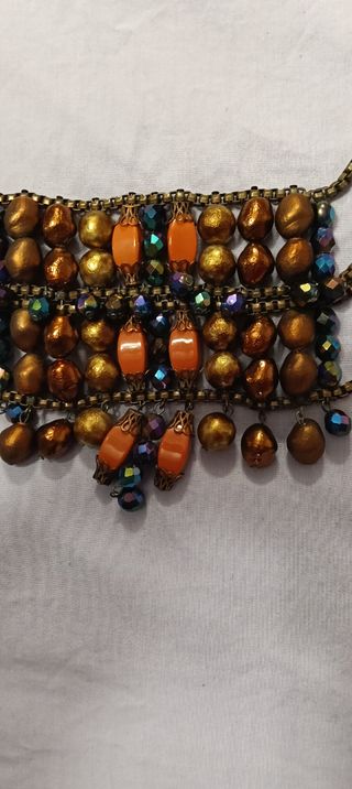 Cinturón étnico marrón y naranja