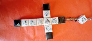 ANTIGUO ROSARIO CATÓLICO PORCELANA